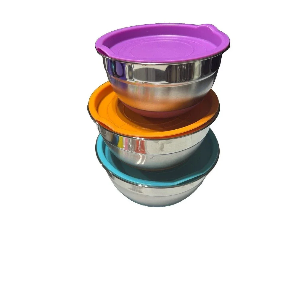Stainless Steel Mixing Bowls Set with Non-Slip Bottoms and 3 Grater  26 pieces